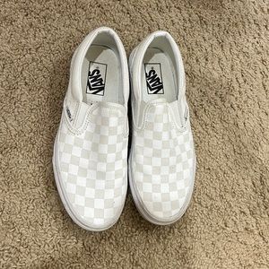 White Checkered Vans